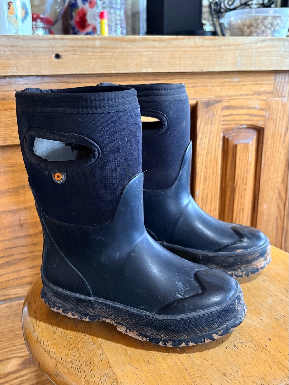 Kids Black Waterproof BOG Rain Boots